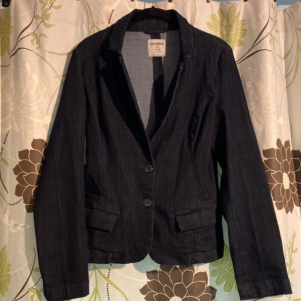 Old Navy Denim Suit Jacket, Size Small